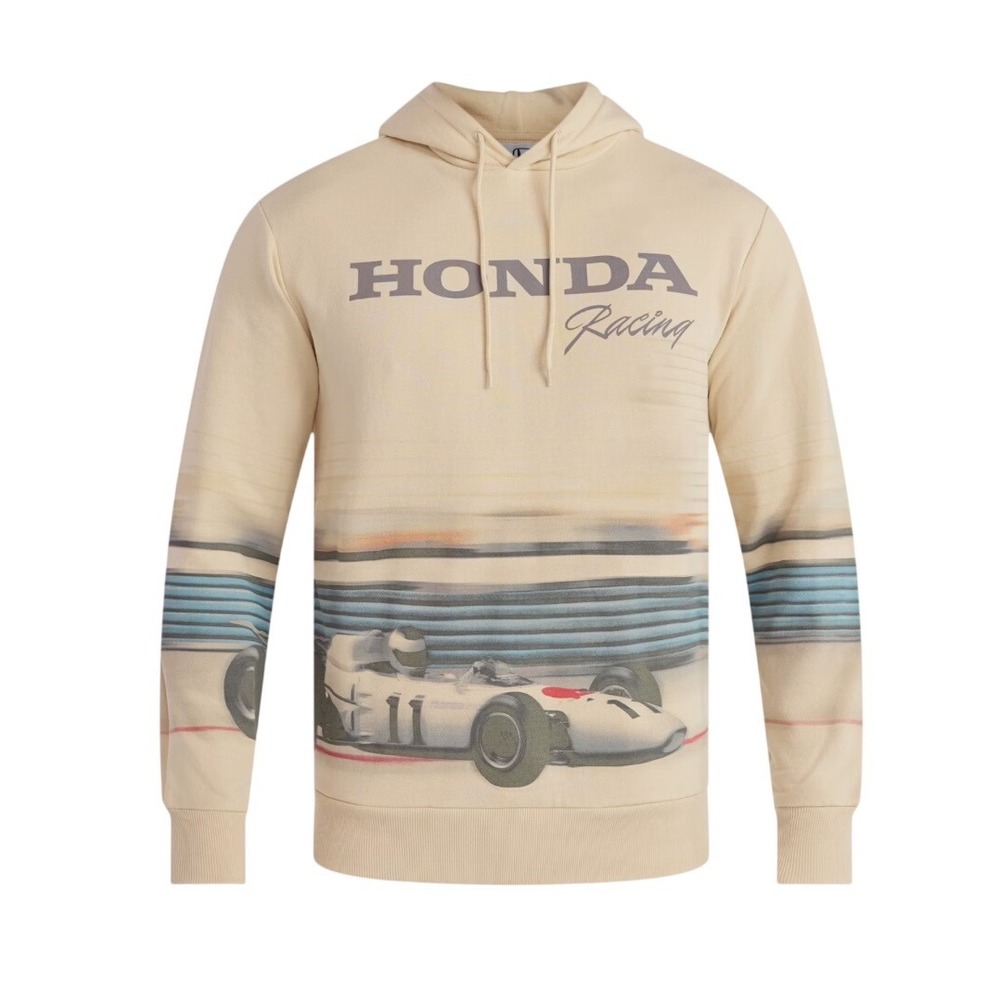 NWT Honda Racing Graphic Hoodie Mens 3XL Sandshell Beige F1 Race Car Pullover
